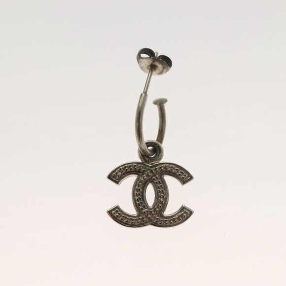 CHANEL Pierce Metal Silver CC Auth - Picture 6 of 9